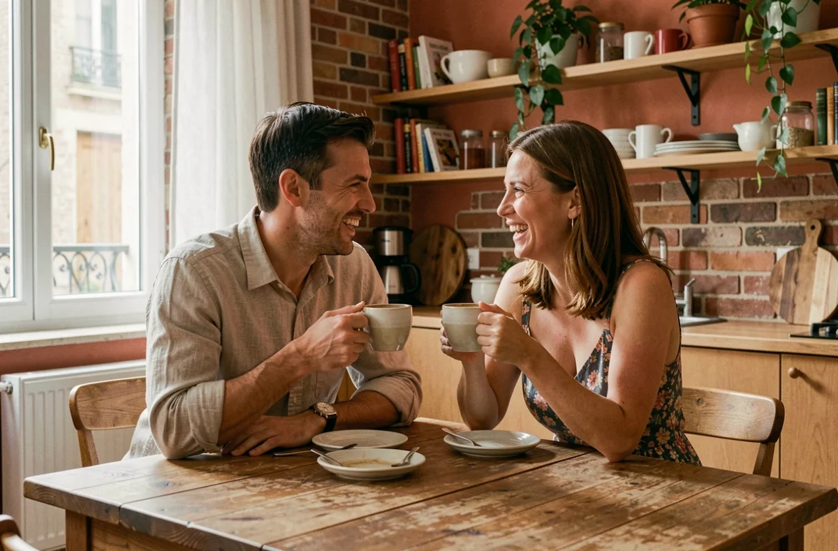 Philippe Coelho et Anne-Élisabeth partagent un café du matin dans leur appartement parisien en 2026