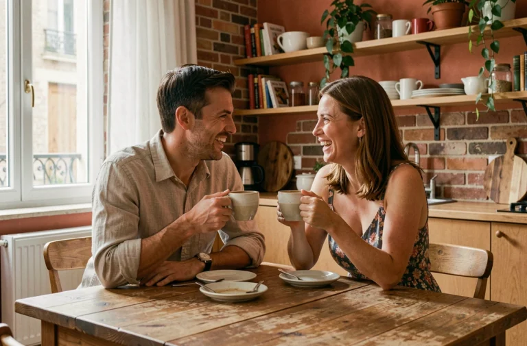 Philippe Coelho et Anne-Élisabeth partagent un café du matin dans leur appartement parisien en 2026